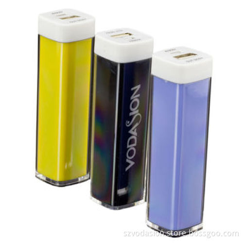 Top Quality Colorful Portable Lipstick Power Bank Charger with 2-light Indicators